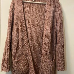 Sienna Sky Textured Knit Cardigan in Dusty Rose